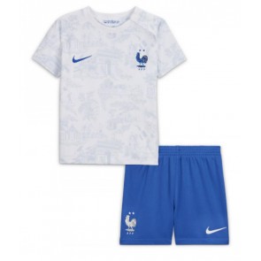 Francie Dětské Venkovní dres komplet MS 2022 Krátký Rukáv (+ trenýrky)